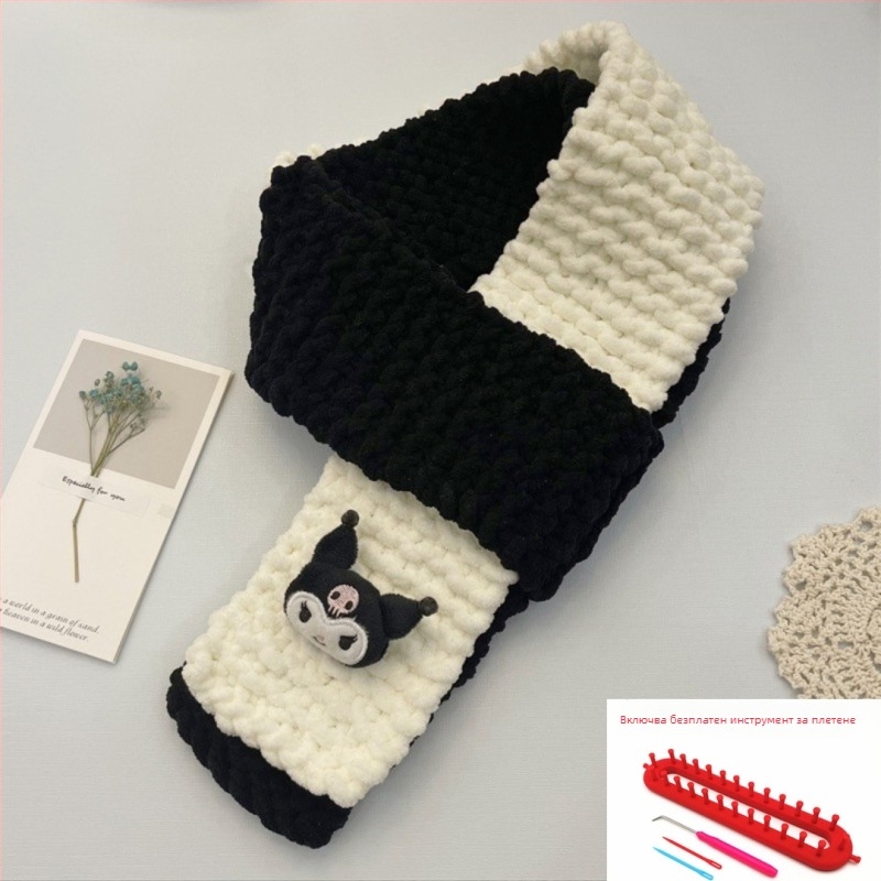 Комплект за ръчно плетене на шал — 100% акрилна прежда, 7s усукване, единична нишка, форма на преждата: tuan line, за ръчно плетене