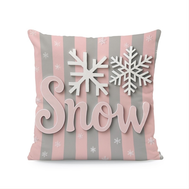 Калъф за възглавница за Коледа – полиестер, имитация на бродерия, персонализация налична, подходящ за дневна стая