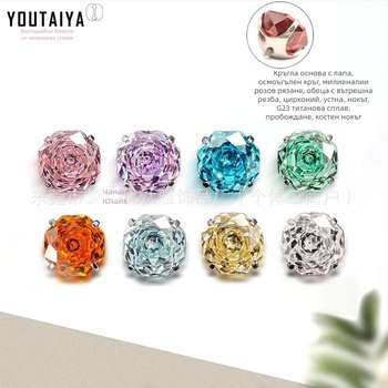 Обeци за уши с осмиъгълен геометричен дизайн, цирконий и титанов сплав G23, вътрешна резба