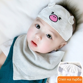 Памучна бебешка шапка, дишаща и лека, тънък модел, за 0–12 месеца, пролет/лято, без върх, бодировка