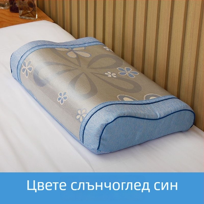 Памучен калъф за възглавница, плат с проста тъкан (plain weave), реактивно боядисан, модерен минималистичен стил.