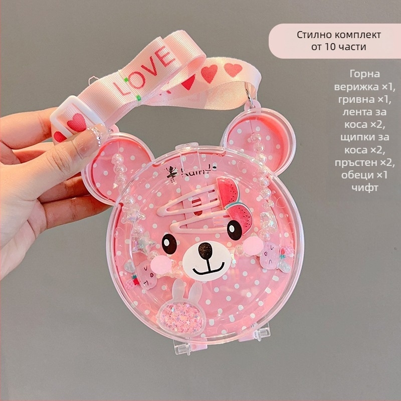 Детски комплект бижута - ръчна изработка; пластмаса/смола; верига с топчета; висулка от сплав; корейски стил; за деца 3-10 г