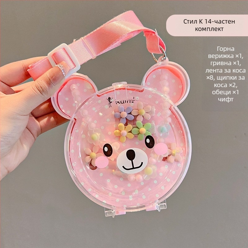 Детски комплект бижута - ръчна изработка; пластмаса/смола; верига с топчета; висулка от сплав; корейски стил; за деца 3-10 г