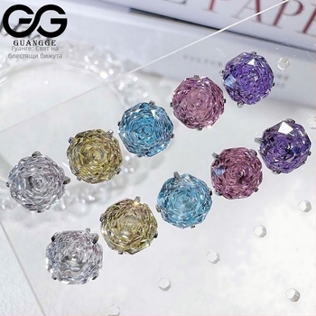 Ушни пирони от титановата сплав с цирконов кристал и обработка циркония, унисекс, минималистичен стил