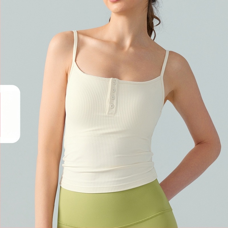 Йога потник за външно носене с подплата за бюст, дишащ, 78% найлон, 22% спандекс, сезон пролет-лято 2024