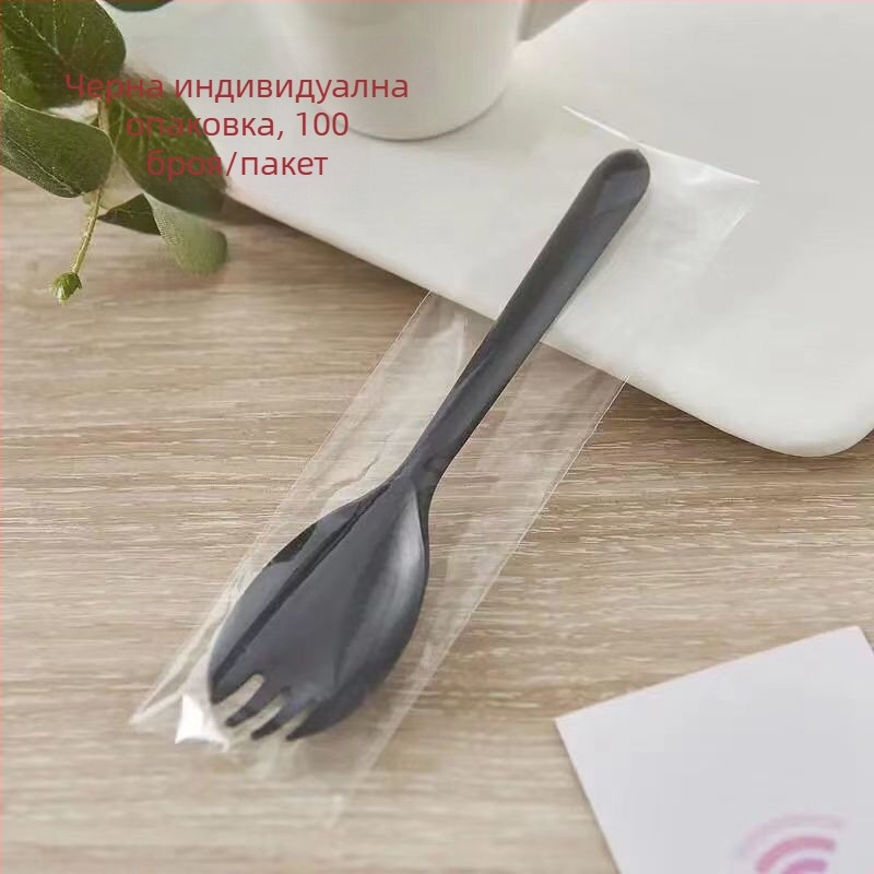 Еднократни лъжички и вилици с дълги дръжки, индивидуално опаковани, за барбекю, би-бимап, десерти и плодови лъжички — PP материал; Марка Unique; Функция: Други; Пускане на пазара: Други