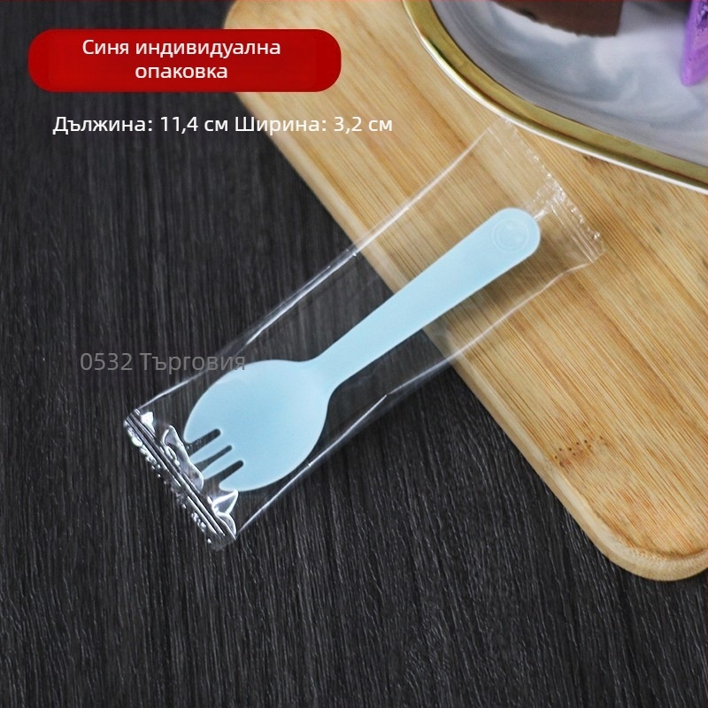 Еднократна вилка за печени сладки картофи, PP, индивидуално опакована, устойчива на чупене.