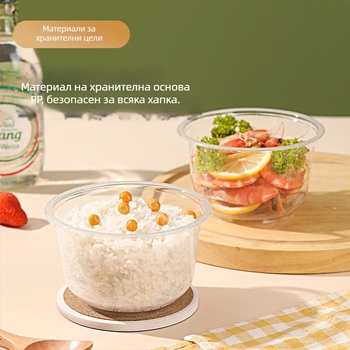 Еднократни пластмасови купички, PP, правоъгълни, 401–500 ml, кутия от 20 бр., произход Гуандун
