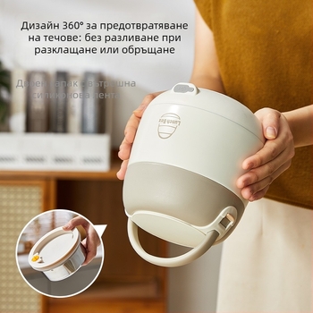 Електрическа кутия за обяд с безводно отопление, вътрешна тава от 304 неръждаема стомана, 20W, 220V, USB или автомобилно захранване, поддържа топло при включване