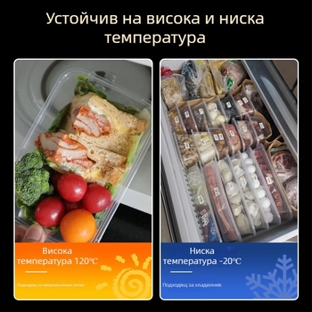 Одноразова удебелена пластмасова кутия за обяд с капак, правоъглен контейнер и кръгъл съд за доставка