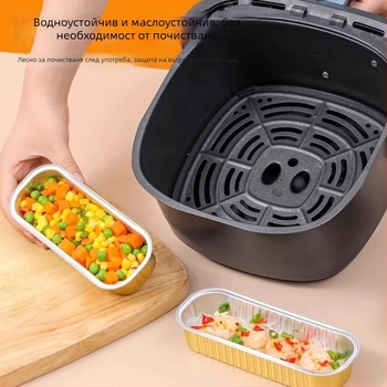 Кутия за хранене от алуминиево фолио за печене и барбекю, правоъгълна, неподходяща за микровълнова, опции за пакет 10/30/60/100, възможност за печат на лого