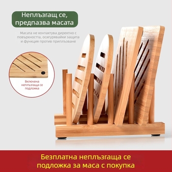 Бамбукова термоустойчива подложка за маса за сервиране, голяма квадратна подложка за чинии и съдове
