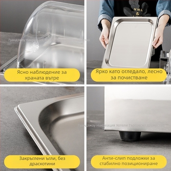 Неръждаема стоманена експозиционна маса за хотелски банкети — INS стил, марка ZHILISHI, витрина за морски дарове