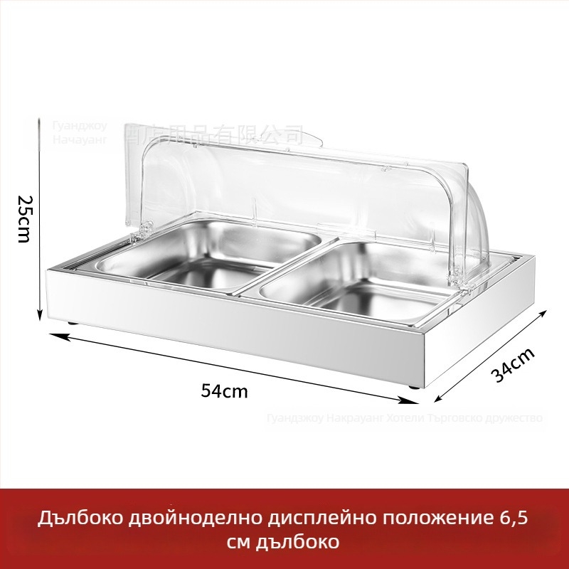 Неръждаема стоманена експозиционна маса за хотелски банкети — INS стил, марка ZHILISHI, витрина за морски дарове