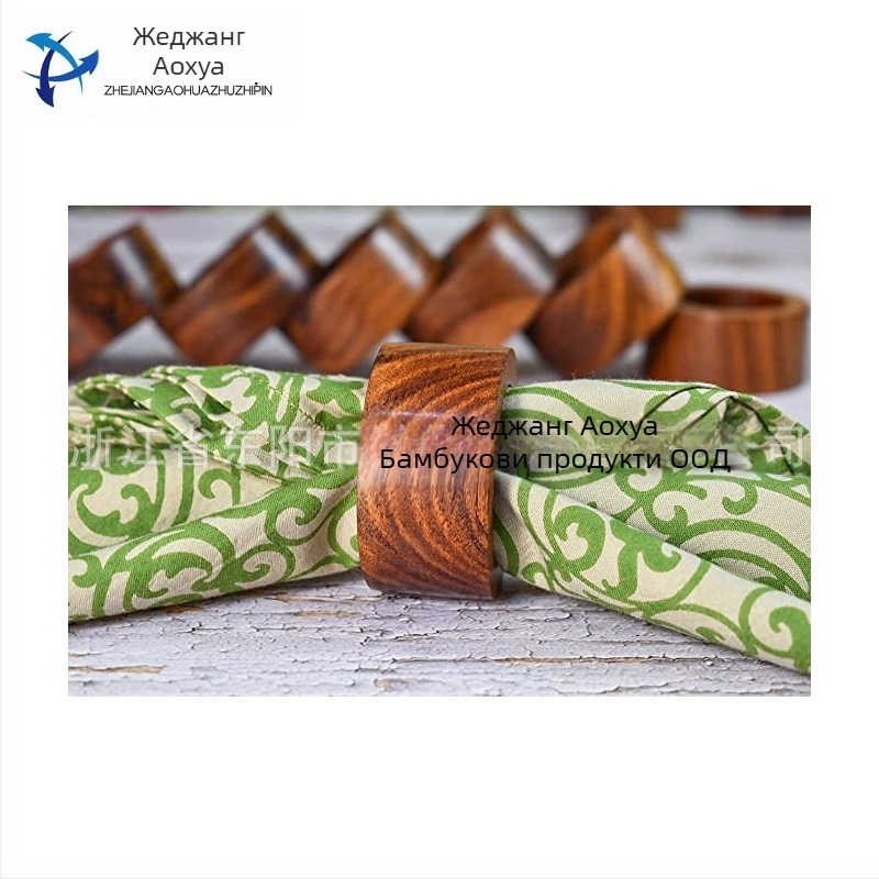 Дървен пръстен за салфетки, модерен минималистичен стил, покритие с боя или масло, персонализирана опаковка, печат на лого