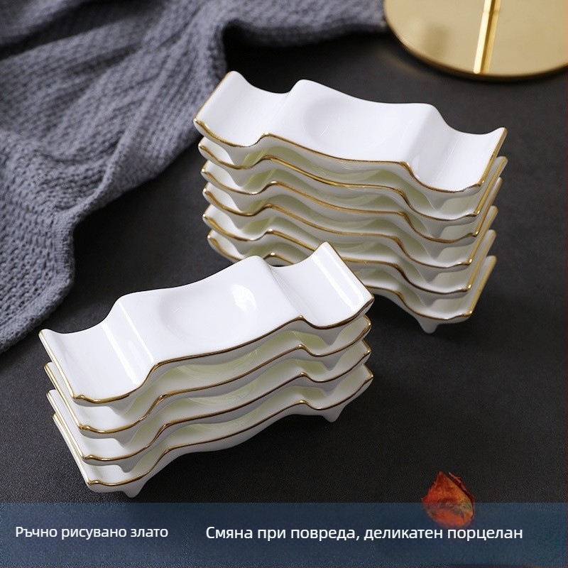 Керамичен държач за клечки за хранене и лъжичка | Bone China с повече от 36% костна пудра | Надглазурна обработка | Персонализиране на изделията: Да | Печатано лого: Да | Опаковка: тава