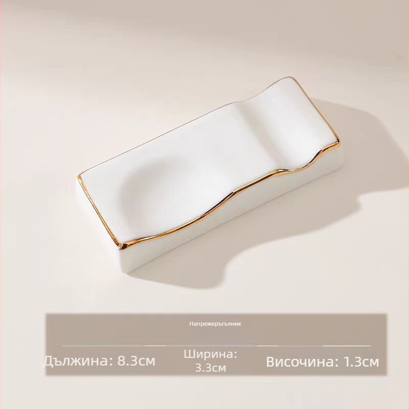 Керамичен държач за клечки за хранене и лъжичка | Bone China с повече от 36% костна пудра | Надглазурна обработка | Персонализиране на изделията: Да | Печатано лого: Да | Опаковка: тава