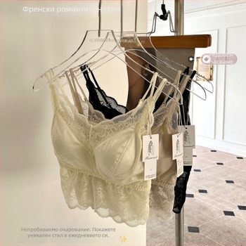 Потник от найлонов плат, презрамков модел със V-образно деколте, тънък плат, сезон Пролет-Лято-Есен, пуснат през 2024 г.