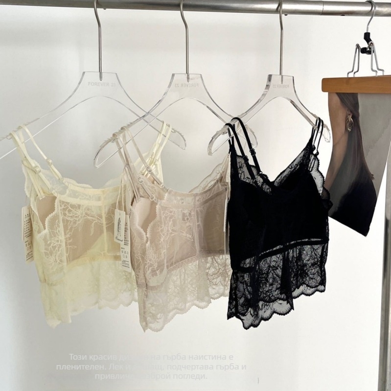 Потник от найлонов плат, презрамков модел със V-образно деколте, тънък плат, сезон Пролет-Лято-Есен, пуснат през 2024 г.