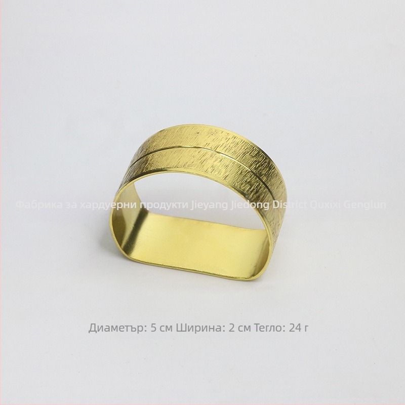 Пръстен за салфетки за хотелски маси, флорална двойна линия, дантелен кант, меден с електроплакиране, западен стил