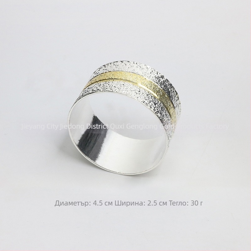 Пръстен за салфетки за хотелски маси, флорална двойна линия, дантелен кант, меден с електроплакиране, западен стил