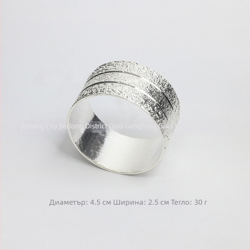 Пръстен за салфетки за хотелски маси, флорална двойна линия, дантелен кант, меден с електроплакиране, западен стил