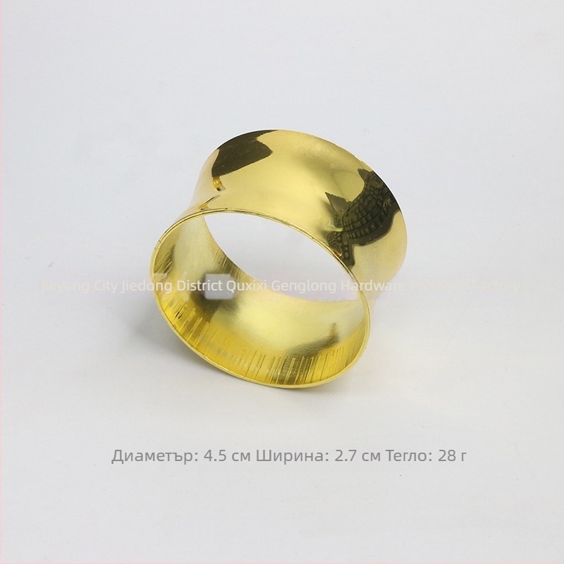 Пръстен за салфетки за хотелски маси, флорална двойна линия, дантелен кант, меден с електроплакиране, западен стил