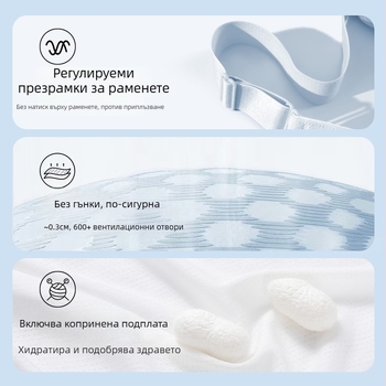 Бюстгалтер потник стил безжичен, предно закопчаване, ултра тънки чашки, подплата вискоза 80–90%, основна материя - найлон