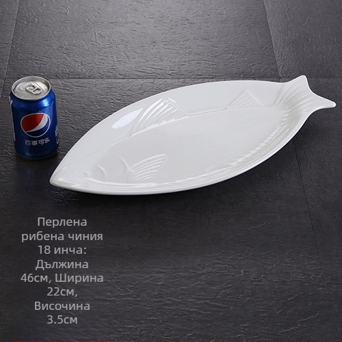 Рибена чиния, овална, удебелена, Материал: копринено цвете, Quanfu марка, японски стил