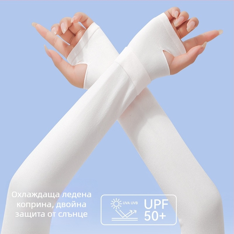 Kefei слънцезащитни ръкавели от ледено-копринена тъкан, нейлон 90–95%, прост стил, пролет 2025