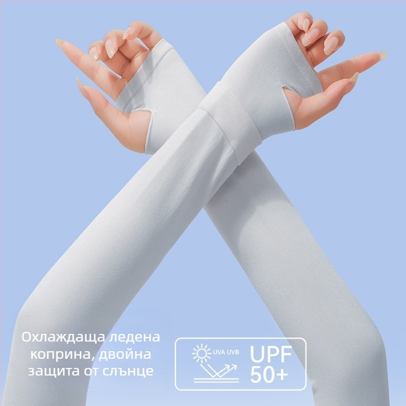 Kefei слънцезащитни ръкавели от ледено-копринена тъкан, нейлон 90–95%, прост стил, пролет 2025