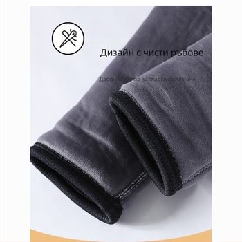 Мъжки термо панталони от полиестер, подплатени с флис, висока талия, дебелина 251–300 г/м²