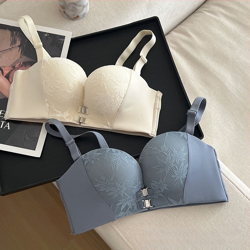 Сутиен с ретро магнитно двойно предно закопчаване, без презрамки, чаши палмовидни, Push-Up за малък бюст