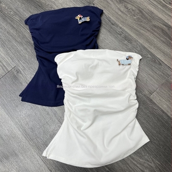 Топ без презрамки, слим фит, къс дизайн, животински принт, вискоза-спандекс смес