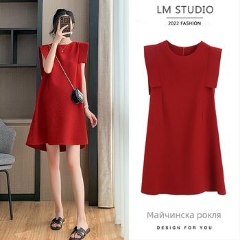 Майчинска рокля за кърмене с летящи ръкави, миди рокля с А-образна линия, памук-полиестер смес