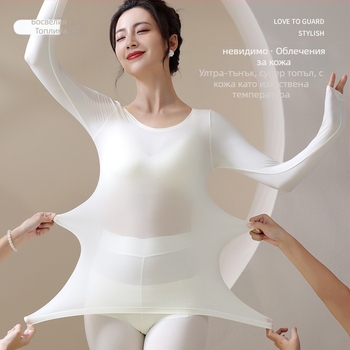 Дълъг ръкав базов топ от акрил, ултра тънък 81–100 г/м², съдържание 50–70% акрил, кръгло деколте, може да се носи и като външна дреха