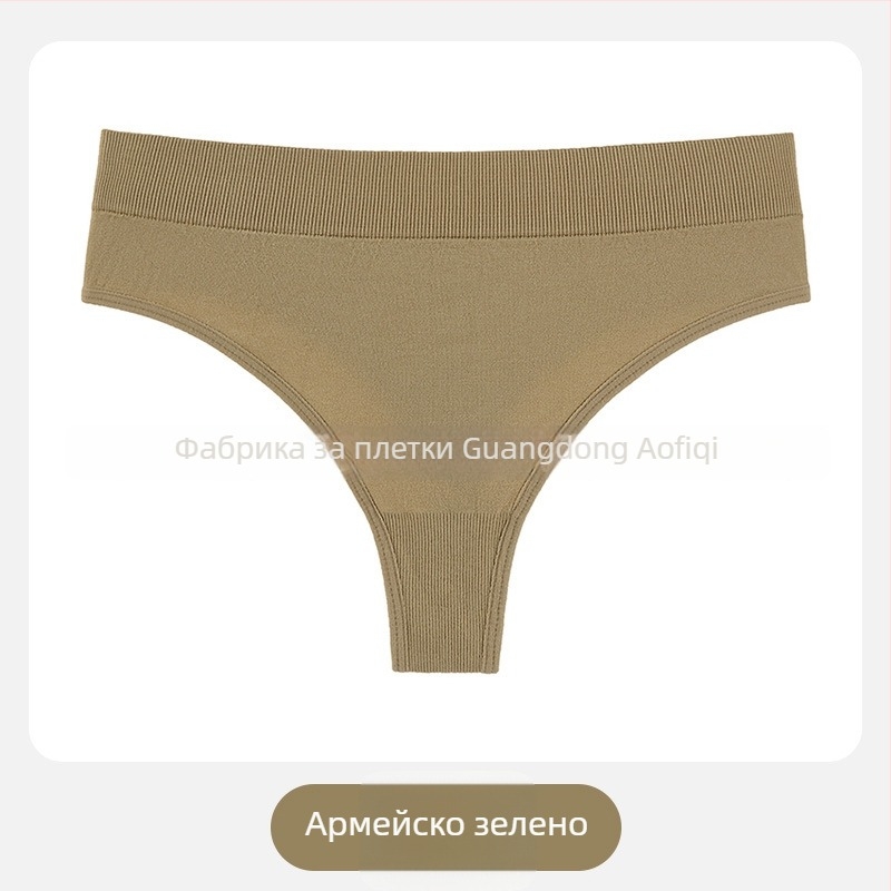 Женски танга с средна талия, дишаща найлонова тъкан, плетена материя, основен плат: найлон 80–90%, чатал: памук 95–100%