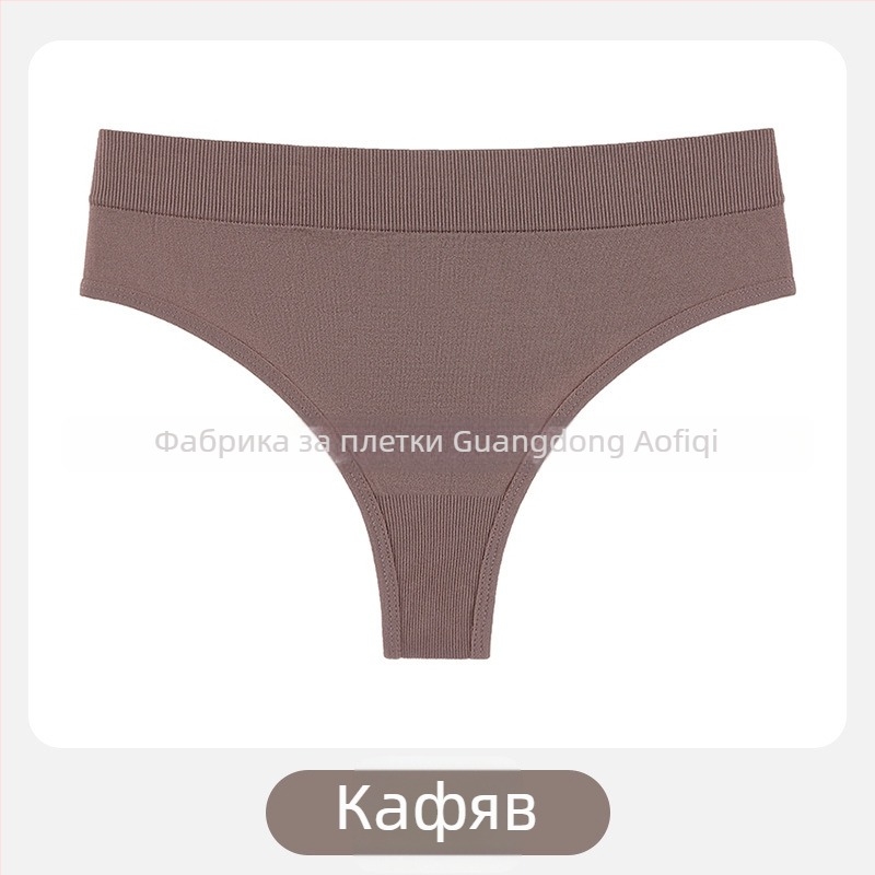 Женски танга с средна талия, дишаща найлонова тъкан, плетена материя, основен плат: найлон 80–90%, чатал: памук 95–100%