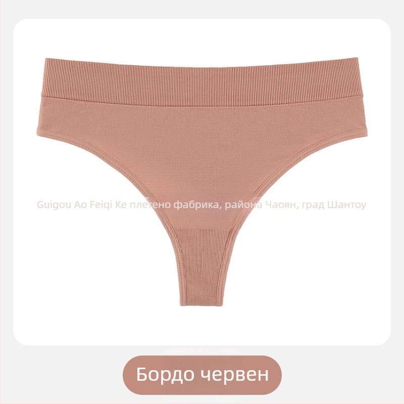 Женски танга с средна талия, дишаща найлонова тъкан, плетена материя, основен плат: найлон 80–90%, чатал: памук 95–100%