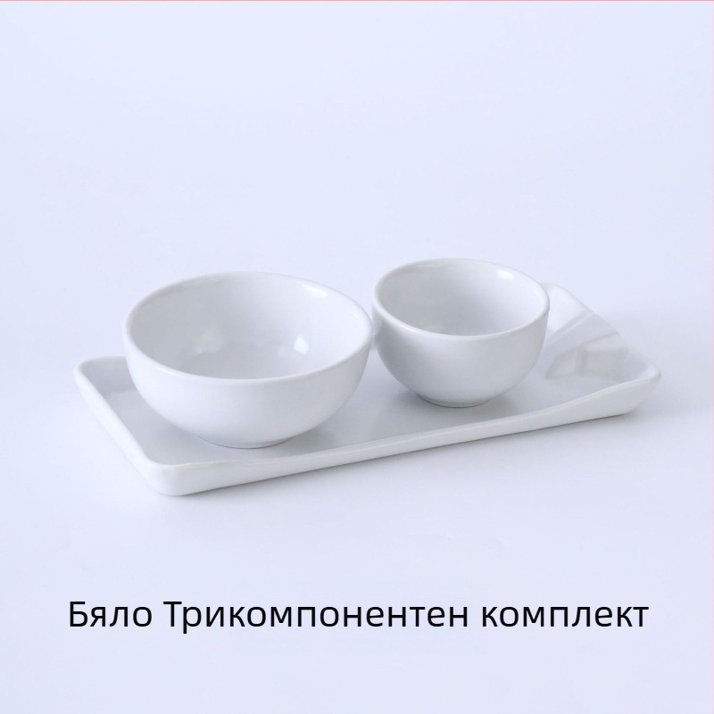 Керамичен сервиз за маса в стил планински, глазури при изпичане, четириделен комплект за горещо готвене и барбекю