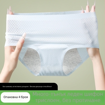 Дамски менструални гащи, найлон 86%, подплата от полиестер 70–80%, средна талия, против протичане