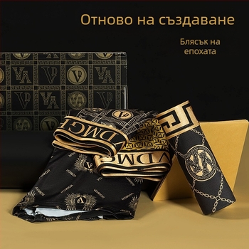 Мъжки боксерки Ice Silk, средна талия, дишащи, повдигане на седалището, полиестерна основна материя