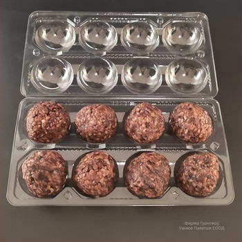 Еднократна PET прозрачна кутия за опаковане на оризови топки, за доставка, 100 броя в опаковка, микровълнова печка не е налична, неразградимо