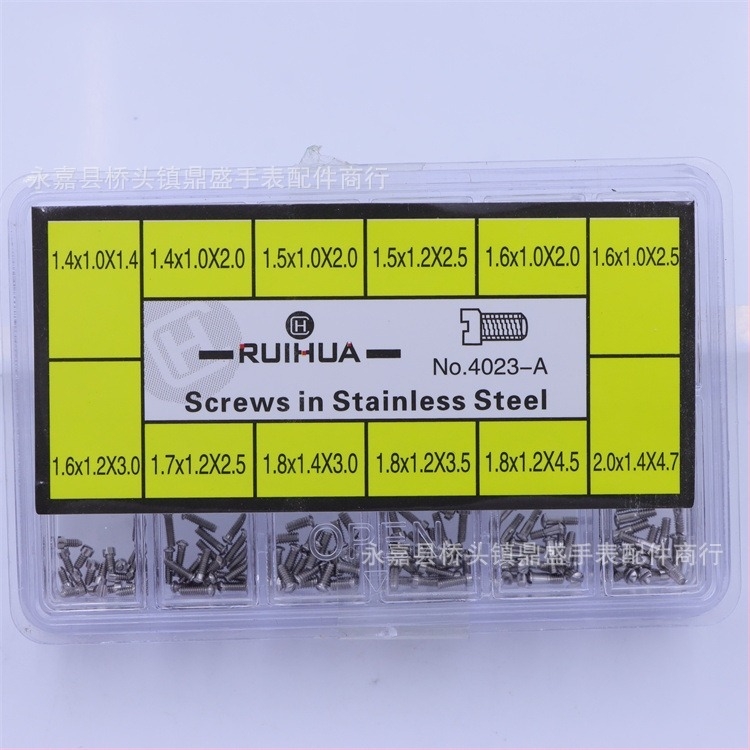 Часовникови винтове с плосък шлиц – неръждаема стомана, за задна капачка и стъкло на часовник, кутия 500 бр., лято 2021