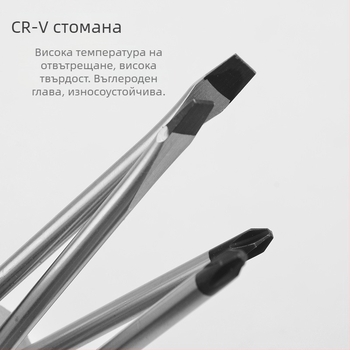 Отвертка PH1 Philips — кръстова глава, хром-ванадиева стомана, магнитна, пластмасова дръжка, мултифункционална