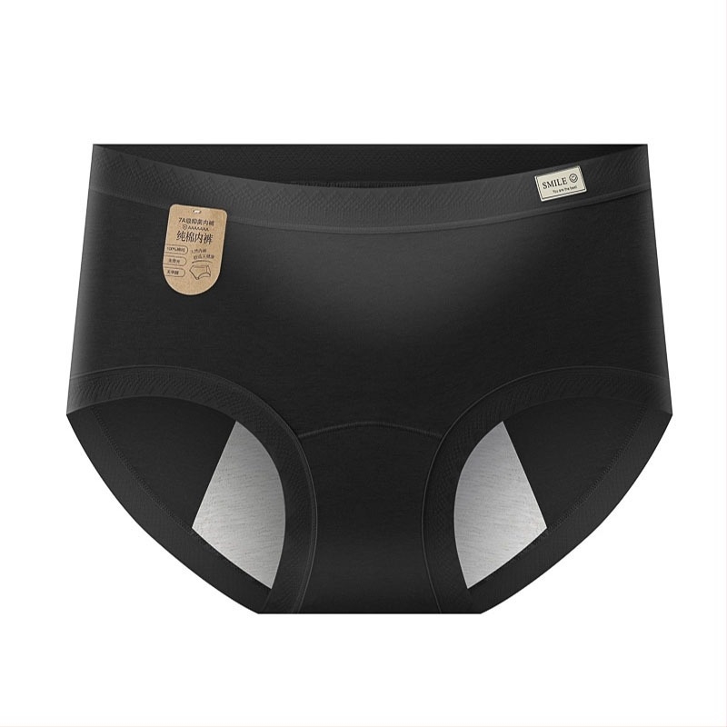 Памучни дамски менструални долнища, антибактериална зона в чатната област, защита от протичане, средна талия, основна тъкан 95% памук, вложка 95% памук.