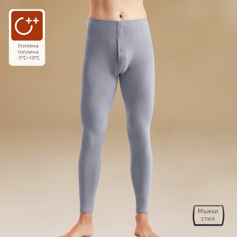 Висока талия термални клинове от чист памук с поларено подплатяване - удебелени, 280 г/m², дължина 9/10