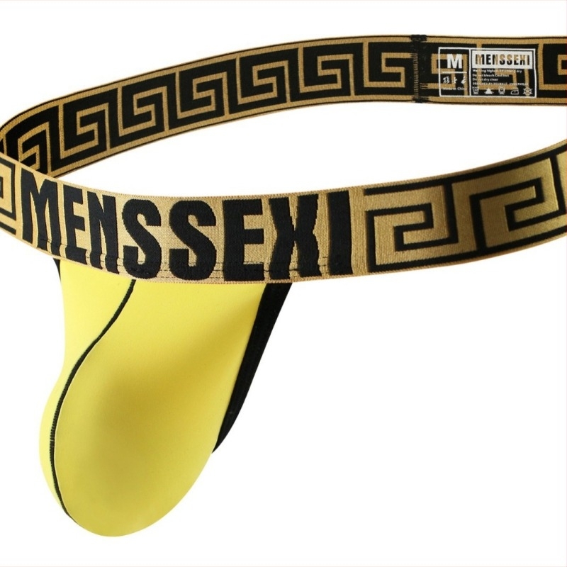 Мъжки Ice Silk стринг - Нейлон 80–90%, Вътрешна част Ice Silk 80–90%, Ниска талия, Едноцветен