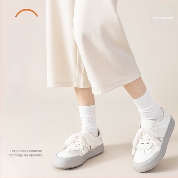 Женски чорапи с пет пръста, средно високи; памук-полиестер-спандекс 64.4%/32.7%/2.9%; антибактериални, абсорбиращи изпотяване, дезодориращи, антифрикционни; едноиглена плетка