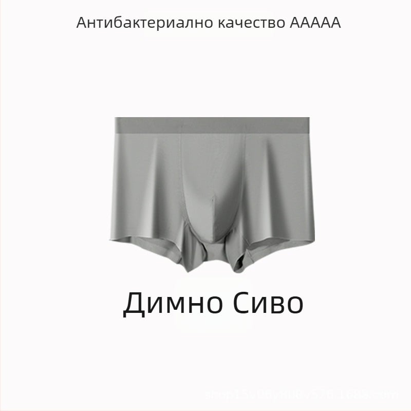 Мъжки безшевни антибактериални боксерки, средна талия, бързосъхнещи и дишащи, подходящи за всички сезони.